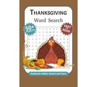 Thanksgiving Word Search Puzzle Book: Word Searches with Easy to Read Print about Thanksgiving, Turkey, Giving Thanks and More / 6x9 inches, 110 Pages ... Gift for Vacations, Holidays and Free Times