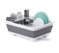THANSTAR Égouttoir à vaisselle pliable, égouttoir à vaisselle portable, peu encombrant, organisateur pour cuisine, caravane, camping-car, accessoires de camping