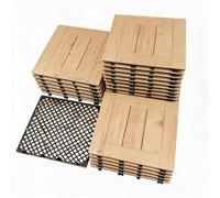 Thaookte 30x30cm Dalles Bois Acacia, Clip System, Imperméable, Int/Ext