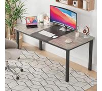 Thaookte 63" Executive Office Desk, Large Computer Table, Gray & Black