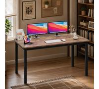 Thaookte 63" Executive Office Desk, Large Computer Table, Rustic Brown