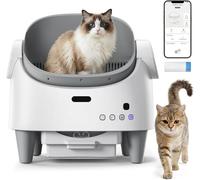 Thaookte Litière pour Chat autonettoyante connectée - Contrôle Via Application, capteurs de sécurité, Grand capacité 15 Jours, contrôle des odeurs, adaptée Multi-Chats - Design électrique - Couleur :
