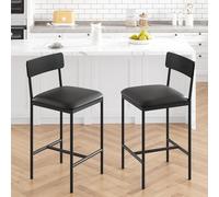 Thaookte Lot de 3 tables de bar avec tabourets de bar, table de cuisine, chaises pour cuisine, salle à manger, bistro, etc. Table à manger et 2 chaises avec dossier et rembourrage