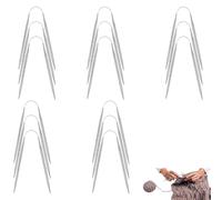 Thapncow 15 Pièces Aiguilles Circulaires Tricot, Aiguille Circulaire Tricot En acier inoxydable, Aiguilles Circulaires à Tricoter en Acier Inoxydable Double Pointe，pour Chaussette,Manche,Bonnet,Gant