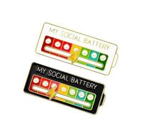 Thapncow 2 pcs Épingle de Batterie Sociale, Indicateur d'Humeur Arc-en-Ciel, Broche de batterie sociale, Émotionnelle en Émail Amusant pour 7 Jours Par Semaine