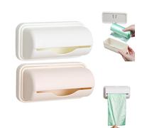 Thapncow 2 pièces Distributeur Sac Poubelle, Support De Rouleau De Distributeur De Sac Poubelle, onteneur de Sac Poubelle Mural en Plastique, Distributeur de Sac Poubelle Multi Usage, 15x7.5cm