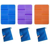Thapncow 3 Pièces Coussins de Siège Pliable, Mini Siège Tapis Pliable, Tapis de Camping, Mousse Coussin Pliant Imperméable, avec Sac de 3 Transport, pour Extérieur Randonnée Jardin