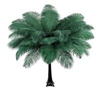 THARAHT 12 pièces noir vert plumes d'autruche volume naturel 16-18 pouces 40cm - 45cm pour partie de mariage pièce centrale Pâques Gatsby et décoration d'intérieur plumes d'autruche