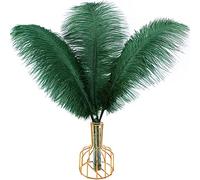 THARAHT 12 pièces noir vert plumes d'autruche volume naturel 16-18 pouces 40cm - 45cm pour partie de mariage pièce centrale Pâques Gatsby et décoration d'intérieur plumes d'autruche