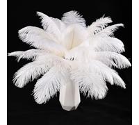 THARAHT 24 pièces blanc plumes d'autruche volume naturel 10-12 pouces 25cm - 30cm pour partie de mariage pièce centrale Pâques Gatsby et décoration d'intérieur plumes d'autruche