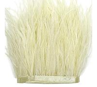 THARAHT Plumes d'autruche Jaune clair Frange à coudre 2Yard 4-6inch pour DIY Robe Couture Artisanale Vêtement Robe de Mariage Latin Décoration Plume d'Autruche