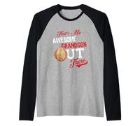 That's My Awesome Grandson Out There Baseball Lovers Manche Raglan