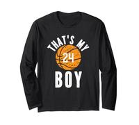 That's My Boy Maillot numéro 24 Vintage Basketball Mom Dad Manche Longue