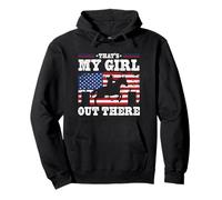 That's My Girl Out There Barrel Racing Vêtements patriotiques Sweat à Capuche