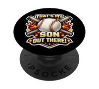 That's My Son Out There Proud Baseball Dad Père Mom Mum PopSockets PopGrip Adhésif