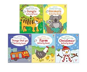 That's not my Activity Book Collection 5 Books Set by Rosie Dickins (Jungle, Animals, Things that go, Farm & Christmas)
