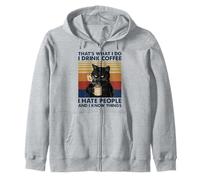 That's What I Do I Drink Coffee I Hate People Cats Coffee Sweat à Capuche
