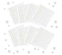 THATSRAD 1650 PCS Autocollants de Perles Cheveux pour Artisanat 3mm 4mm 5mm 6mm Perle Blanche Adhesive Visage pour Arts Maquillage