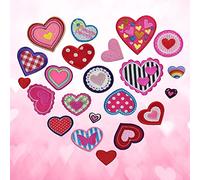 THATSRAD 22 PCS Patch Coeur Thermocollant 2-6cm Patch Coeur a Coudre Mini Ecussons Thermocollants Mini Patch Thermocollant Coeur pour T-shirts Pantalons Pulls Gilets Chapeaux