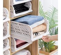 THATSRAD 3 PCS Organisateur Empilable Tiroir 42.5 x 34 x 18.5cm Armoire Plastique Tiroir Coulissant Sac Rangement pour Vêtements, Blanc