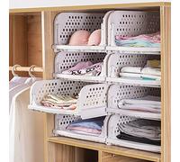 THATSRAD 3 PCS Organisateur Empilable Tiroir 43 x 33.5 x 14cm Vetement Armoire Empilable Tiroir Coulissant Sac Rangement Tiroir Organisateur de Vetement pour Armoire pour Vêtements