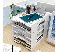 THATSRAD 5 Niveau Organisateur de Bureau Papier Vertical 30,7 * 28 * 23 cm Bac de Rangement Papier Bureau Organisateur Module de Rangement Bureau A4 Bac à Courrier Blanc
