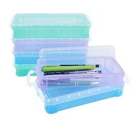 THATSRAD 6 PCS Boîte à Crayons Plastique 21.5 * 10 * 4cm Boite Rangement Crayon de Couleur Superposable Trousse Transparente Crayon