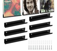 THATSRAD 6 PCS Etagere Mural Disque Vinyle en Acrylique 30.8 * 4 * 4.5cm Support Mural pour Disque Vinyle Porte Disque Vinyle Mural Etagère pour Disques Vinyles avec 12 Vis et 12 Tubes d'Expansion