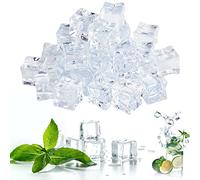 THATSRAD 60 PCS Faux Glaçons Transparents 20 * 20mm Glaçons Artificiels Plastiques Glaçons Acrylique Faux Glaçons Reutilisables