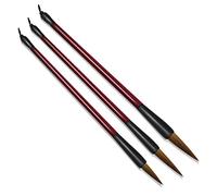 Thatyro Lot de 3 pinceaux de calligraphie chinoise Kanji Sumi avec manche en résine - 3 tailles - Pinceaux professionnels traditionnels pour débutants et étudiants