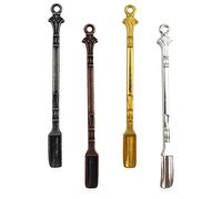 Thatyro Petite cuillère à priser 4 couleurs, mini pelle à médicaments avec pendentif boucle de collier, pelle à priser en métal pour flacons (4 couleurs)