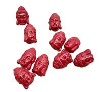 THAYLA 10 pièces 16 * 12mm résine corail tête de Bouddha perles pendentif à breloque tête de Bouddha perles d'espacement pour la fabrication de bijoux perles de bouddha tibétain
