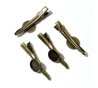 THAYLA 45 * 20MM 30 pièces pinces à cheveux en métal argenté plateau barrettes à cheveux plateau épingles à cheveux avec plateau vierge paramètres de lunette ronde plateaux pour épingle à cheveux
