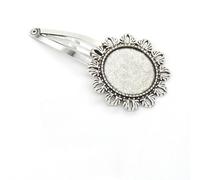 THAYLA 50 * 20MM 30 pièces pinces à cheveux rondes en métal plateau barrettes à cheveux plateau épingles à cheveux avec plateau vierge paramètres de lunette ronde plateaux pour épingle à cheveux