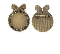 THAYLA 50 * 48MM 30 pièces pinces à cheveux en métal de poisson plateau barrettes de cheveux plateau épingles à cheveux avec plateau vierge paramètres de lunette ronde plateaux pour épingle à cheveux