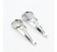 THAYLA 60 * 18MM 30 pièces argent Snap pinces à cheveux plateau Barrettes plateau épingles à cheveux avec plateau vierge paramètres de lunette ronde plateaux pour épingle à cheveux bricolage