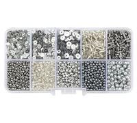 THAYLA Poids 80g Paillettes Tube Perles de Rocaille en Verre pour la Fabrication de Bijoux Perles de Poney Perles de Riz Mini Perles de Rocaille pour Bracelet Bricolage Artisanat Perles de Rocaille