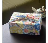 THAYLA Tissu d'emballage réutilisable 70 * 70 cm, 1/2 pièces, Style Japonais, Fleuri, Tissu Cadeau en Coton pour Paquets Cadeaux et décorations festives (Jaune, 70 * 70 cm 1 pièce)