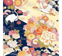 THAYLA Tissu d'emballage réutilisable 70 * 70 cm, 1/2 pièces, Style Japonais, Fleuri, Tissu Cadeau en Coton pour Paquets Cadeaux et décorations festives (Oiseau, 70 * 70 cm 2 pièces)