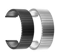 THBGTCNQ 2 pièces bracelet de montre élastique en métal bracelet élastique en acier inoxydable bracelet de remplacement extensible extensible 18 20mm Compatible montre intelligente(20MM_S-136MM)
