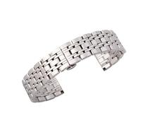 THBGTCNQ Bracelet de Montre, Bracelet de Rechange en Acier Inoxydable, Unisexe, Fermoir Pliant en métal(Silver,14mm)