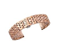 THBGTCNQ Bracelet de Montre, Bracelet de Rechange en Acier Inoxydable, Unisexe, Fermoir Pliant en métal(Rose Gold,17mm)