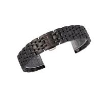 THBGTCNQ Bracelet de Montre, Bracelet de Rechange en Acier Inoxydable, Unisexe, Fermoir Pliant en métal(Black,10mm)