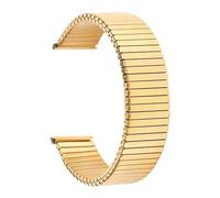 THBGTCNQ Bracelet de montre élastique en acier inoxydable de 12 mm, 14 mm, 16 mm, 18 mm, 20 mm, extensible, en métal, argent, or, avec outil(Gold,16mm)