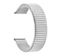 THBGTCNQ Bracelet de montre élastique en acier inoxydable de 12 mm, 14 mm, 16 mm, 18 mm, 20 mm, extensible, en métal, argent, or, avec outil(Silver,18mm)