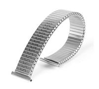 THBGTCNQ Bracelet de montre élastique en acier inoxydable, extensible en métal, bracelet universel for hommes et femmes(Silver,14mm)