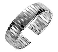 THBGTCNQ Bracelet de montre élastique en acier inoxydable for homme et femme, extensible et extensible, accessoire(Polished Silver,17mm)