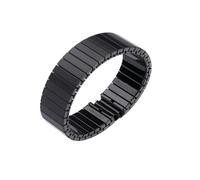 THBGTCNQ Bracelet de montre en acier inoxydable 18 mm 20 mm 22 mm Bracelet de montre élastique extensible Bracelet de montre universel en métal flexible et tendance(Black,20MM_L)
