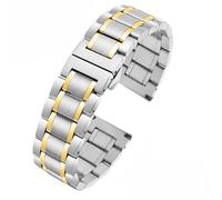THBGTCNQ Bracelet de montre en acier inoxydable Bracelet de rechange universel en métal Bracelet for hommes et femmes Convient for montre intelligente Montre à quartz(Siver gold,15mm)