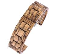 THBGTCNQ Bracelet de montre en bois 20mm 22mm unisexe remplacement Bracelet à dégagement rapide Bracelet Vintage classique for montre intelligente montre traditionnelle(Light brown,20mm)